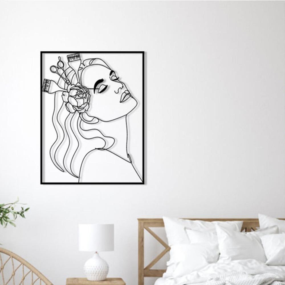 metal make up lady wall art women