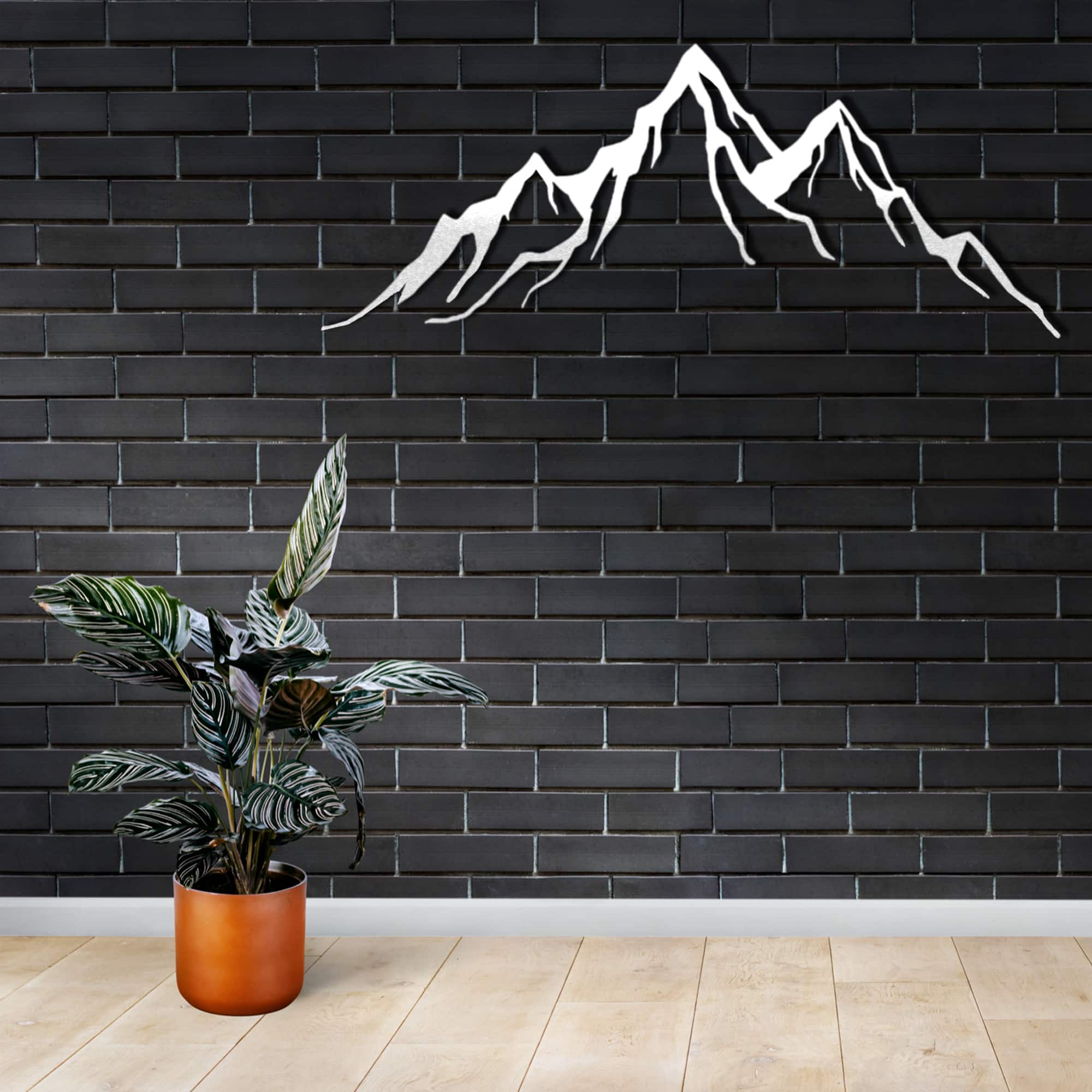metal mountain wall decor white