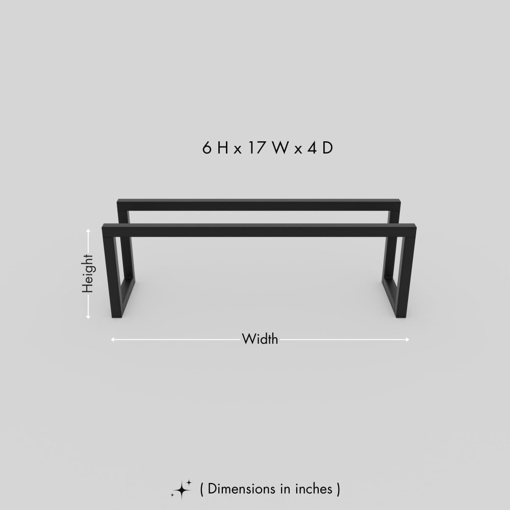 Dimensions of a metal slipper rack shown in inches with a simple minimalist design and displayed on a neutral background