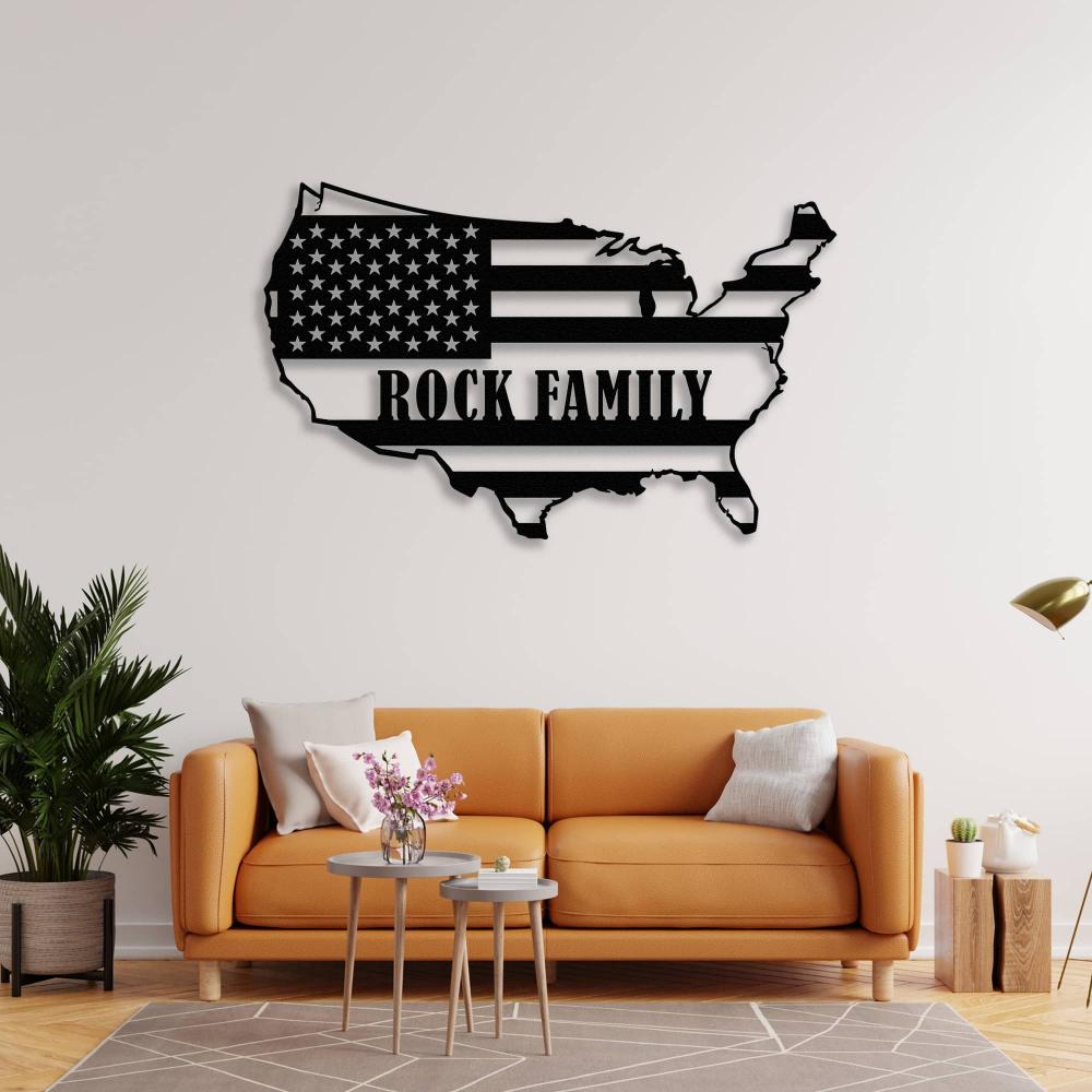 metal usa custom map wall art 3