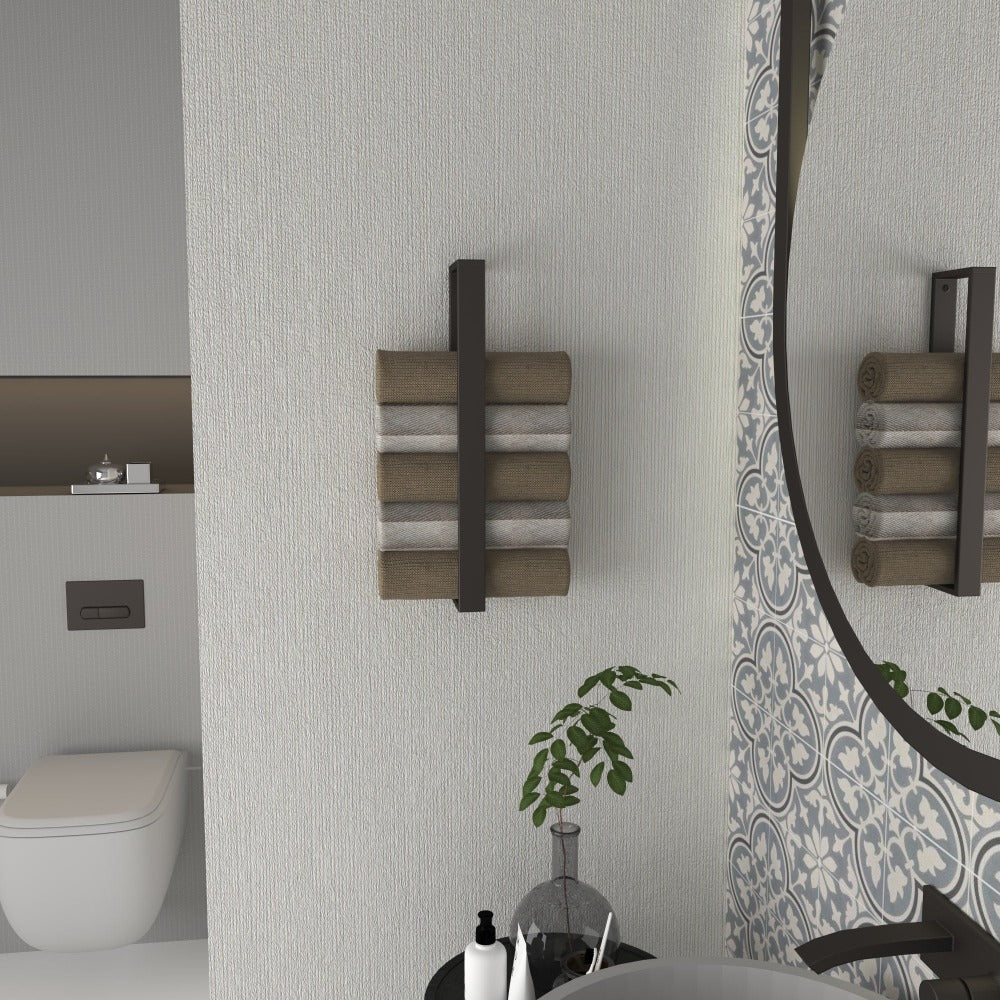 minimalist vertical towel storage bathroom 1