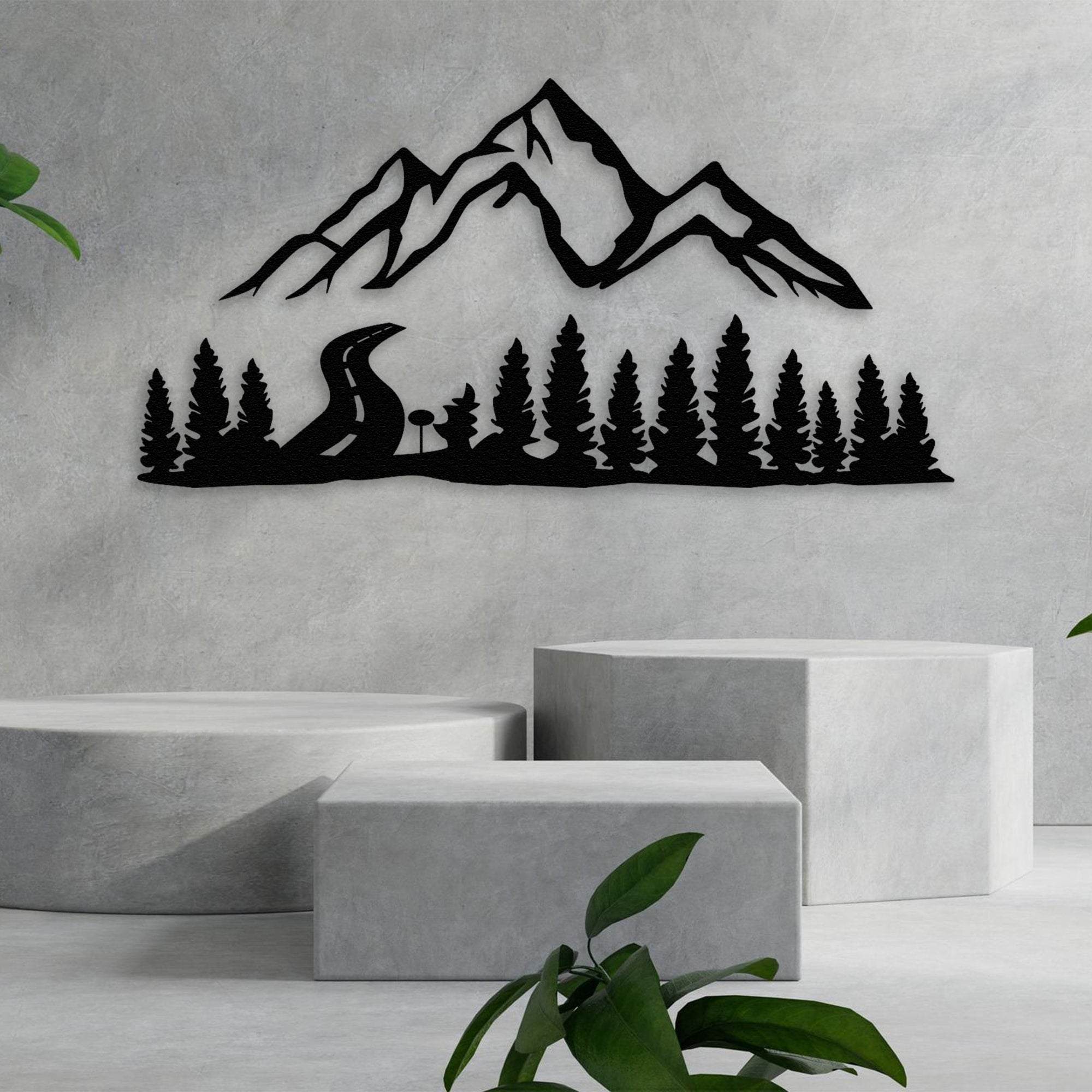 mountain and forest metal wall decor 2
