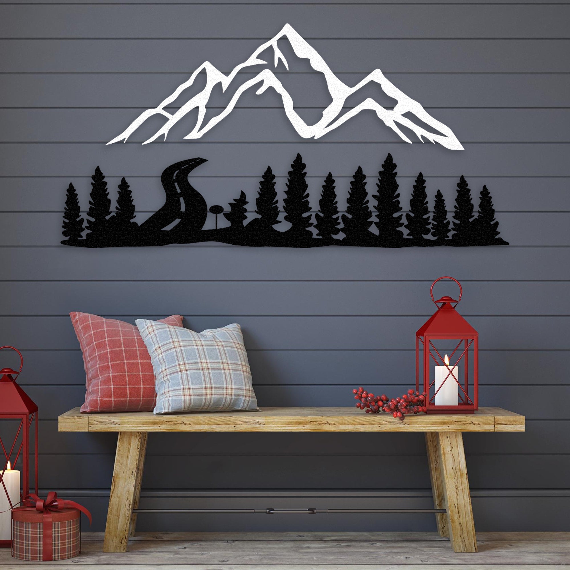 mountain and forest metal wall decor forest