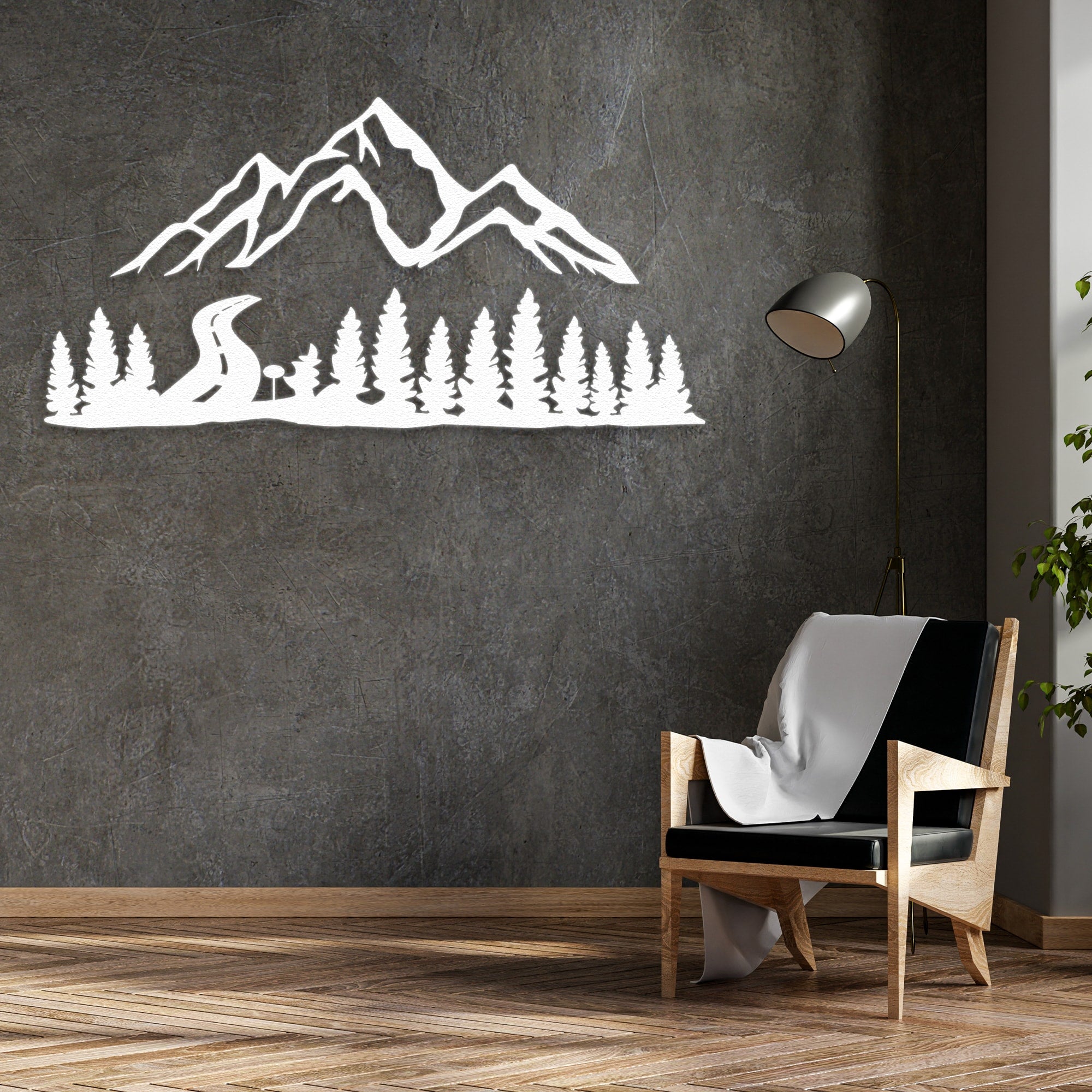 mountain and forest metal wall decor hill