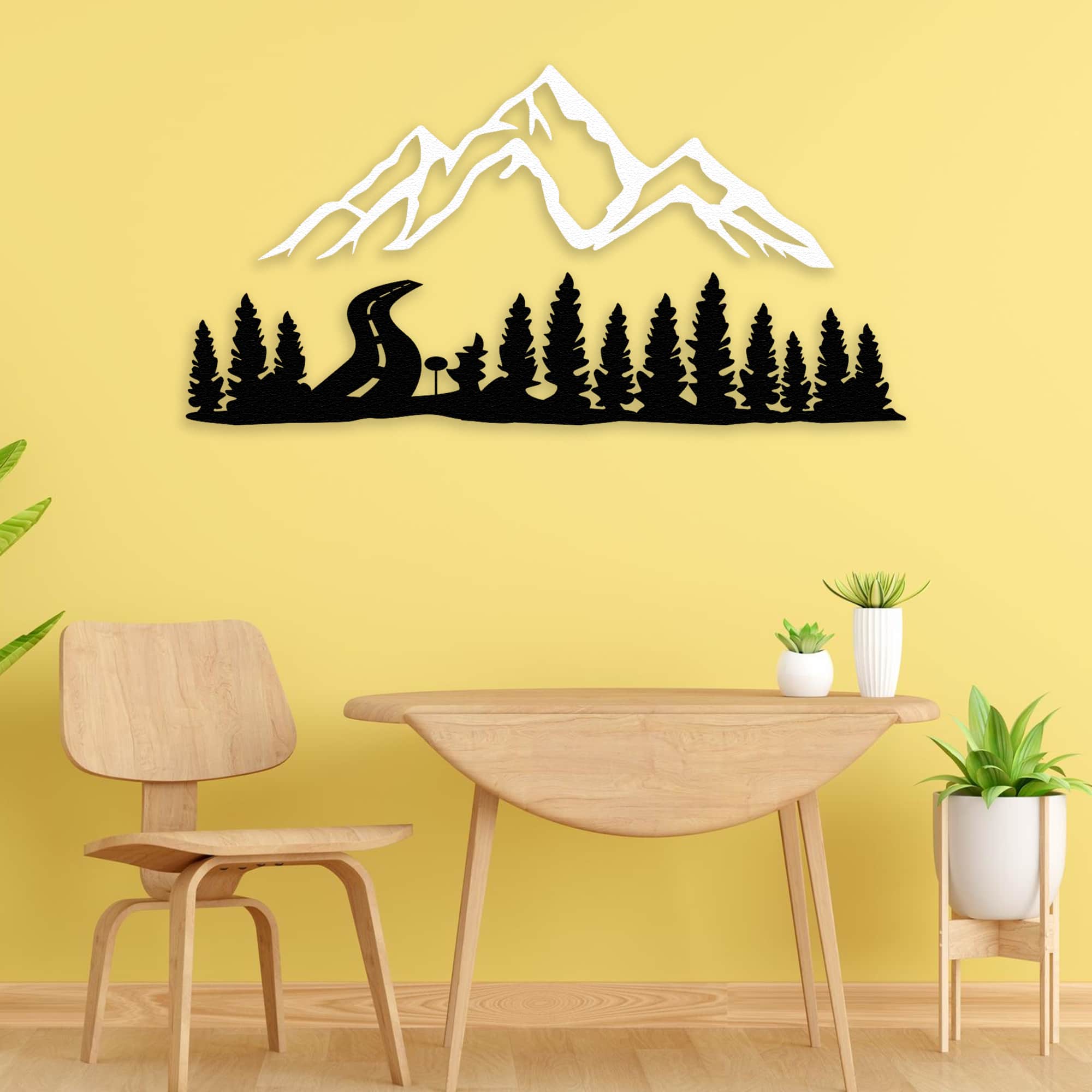 mountain and forest metal wall decor nature