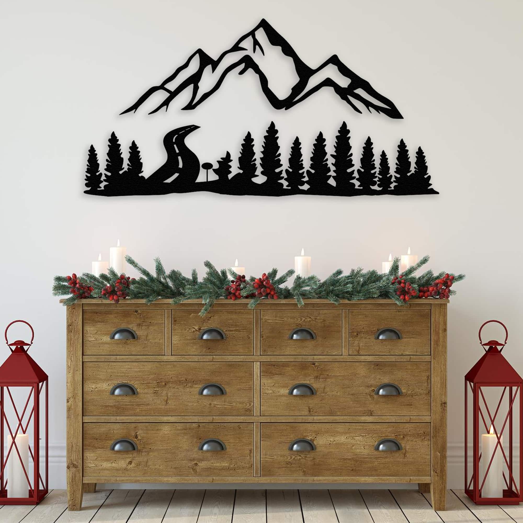 mountain and forest metal wall decor yard