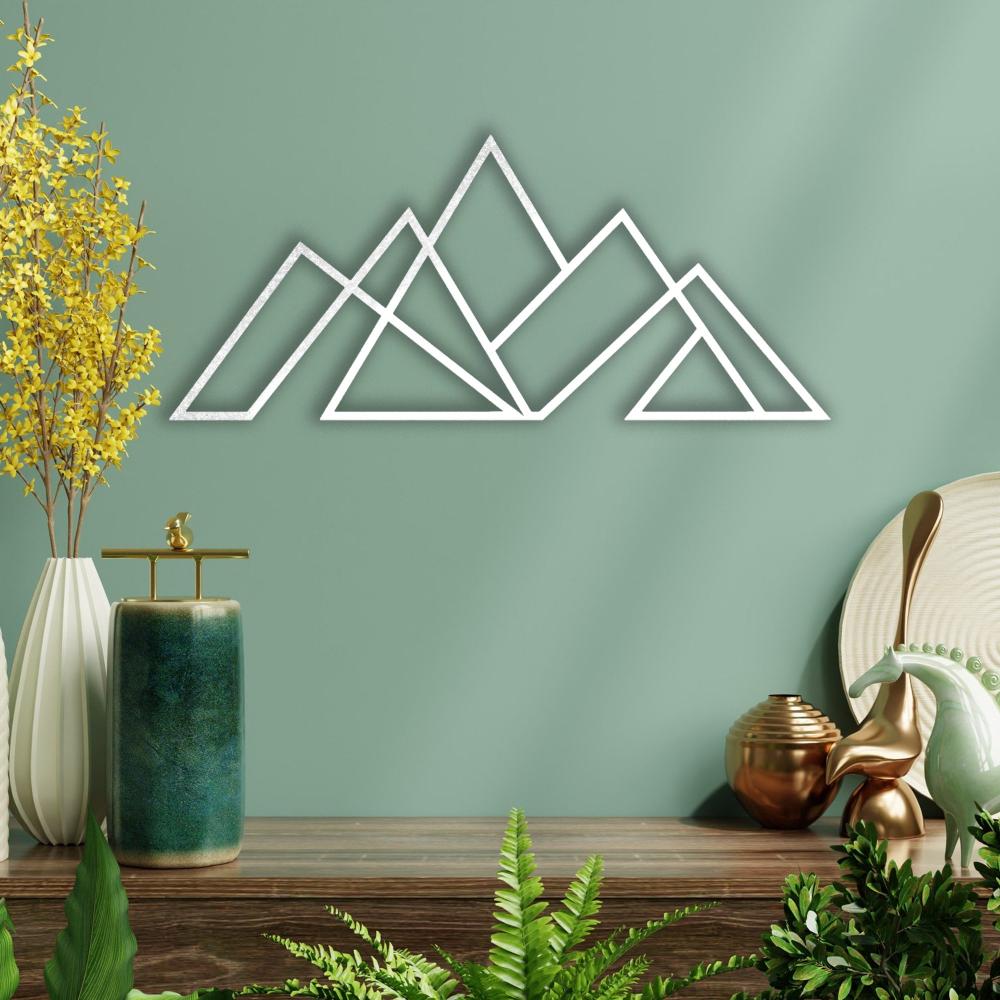 mountain metal wall art White