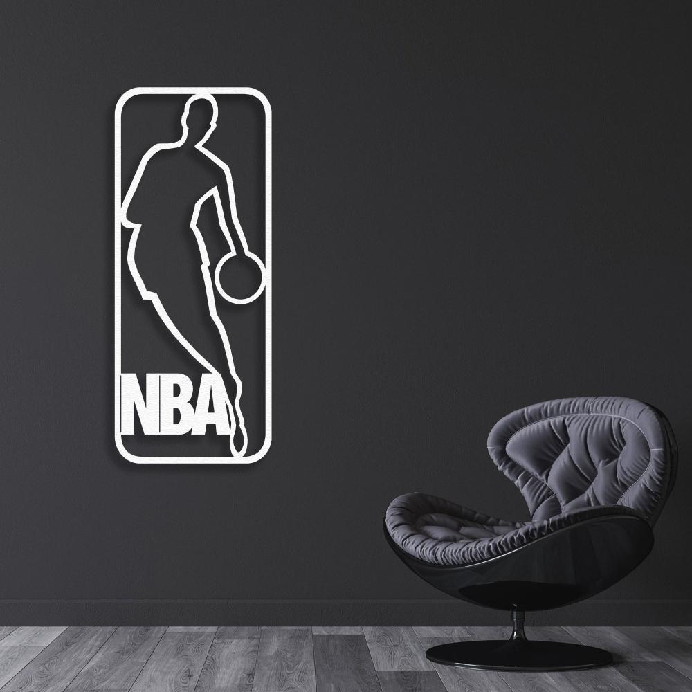 NBA Metal Wall Art white