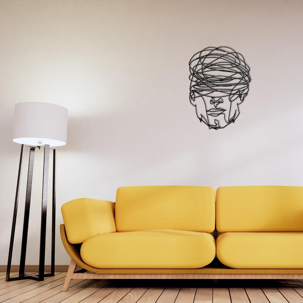 overthinking man metal wall decor confused man