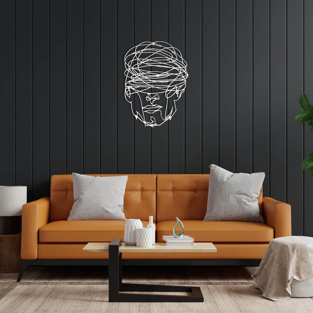 overthinking man metal wall decor white