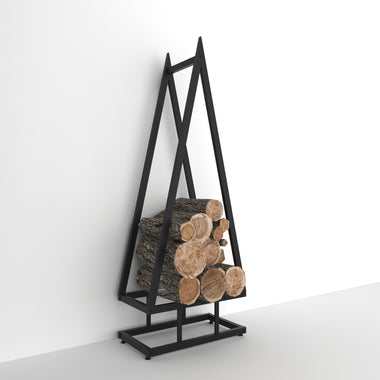 pine tree shaped firewood rack black