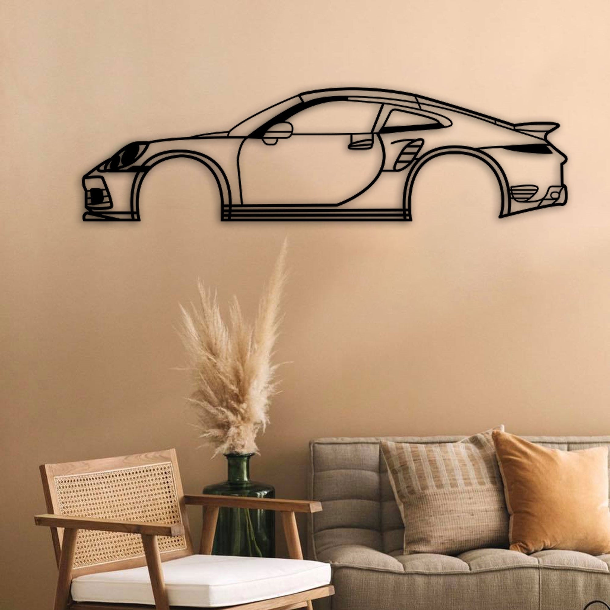 porsche 911 992 turbo s car silhouette home wall