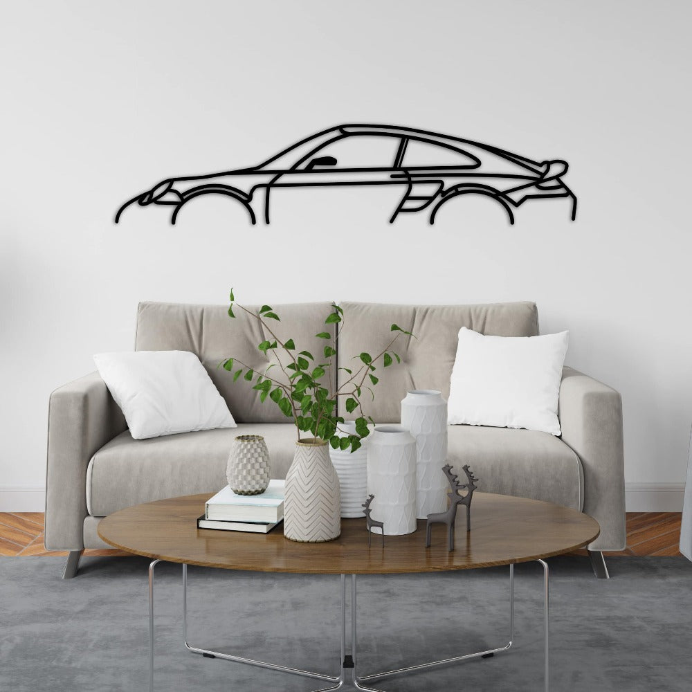 porsche 911 turbo s 997 car silhouette on the sofa