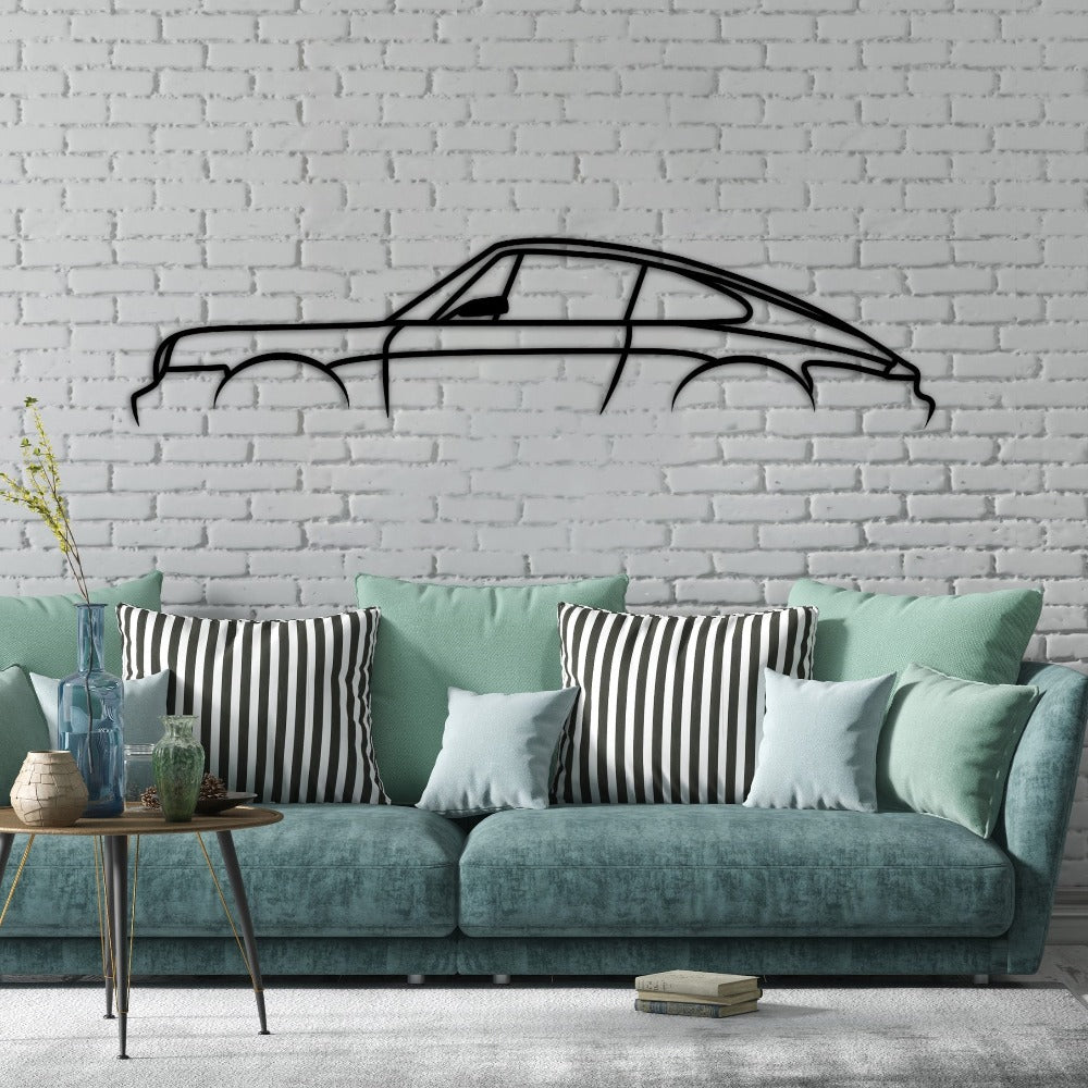 porsche 930 sports car silhouette living room