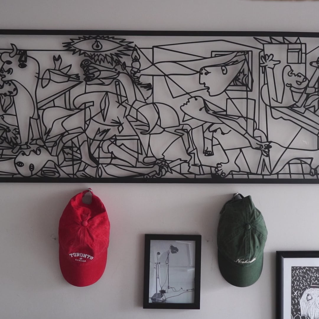 Large black metal wall art, Pablo Picasso's Guernica