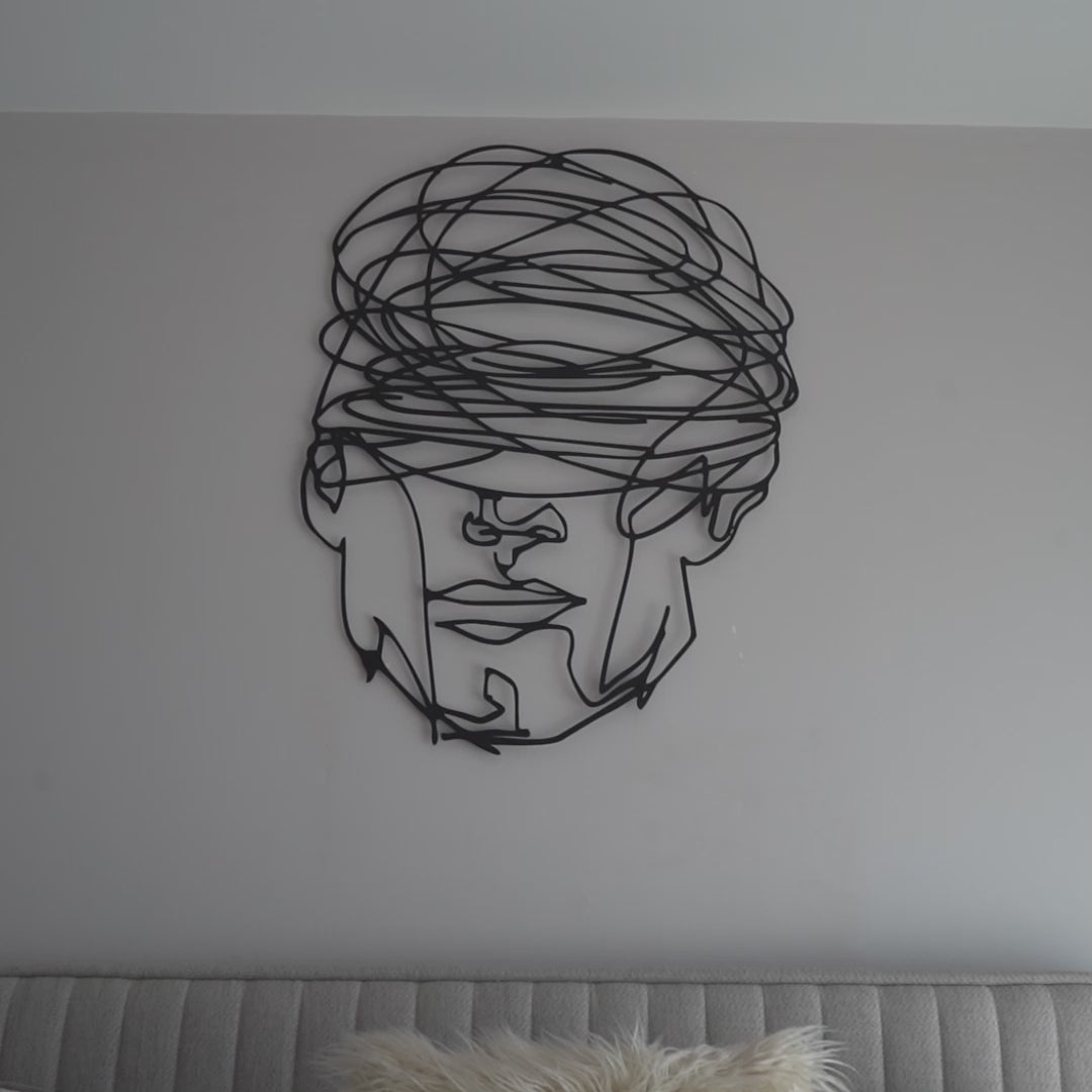 overthinking man metal wall decor 