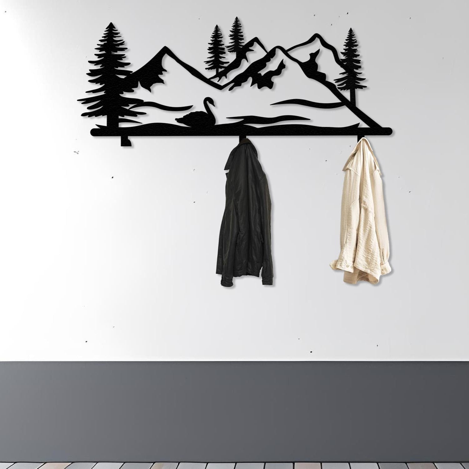 swan and forest hanging rack 2