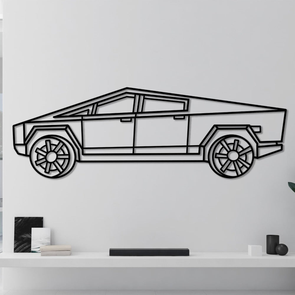 tesla truck silhouette office