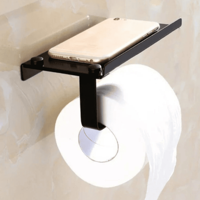 toilet paper and mobile phone holder  bathroom decor