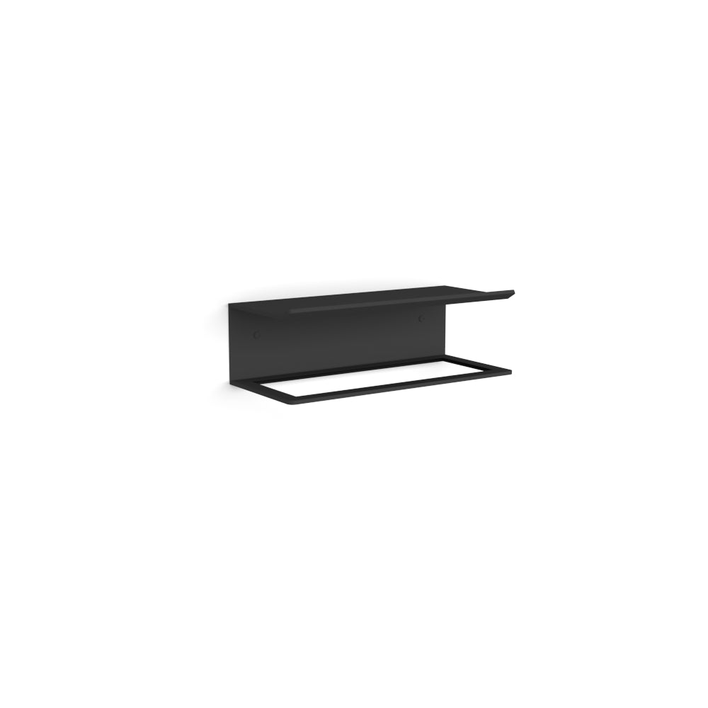 towel holder and shelf for bathroom black