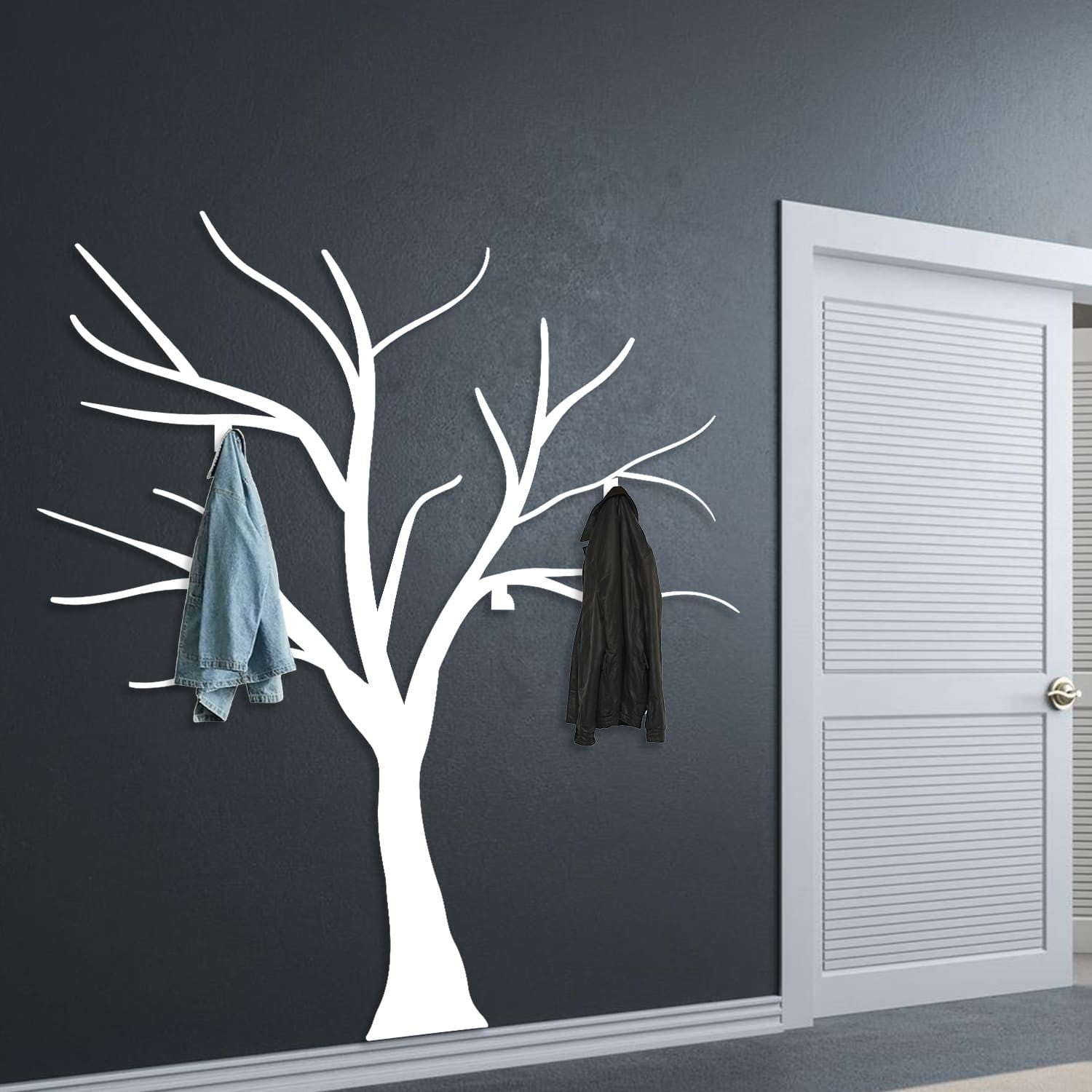 tree modern coat rack white