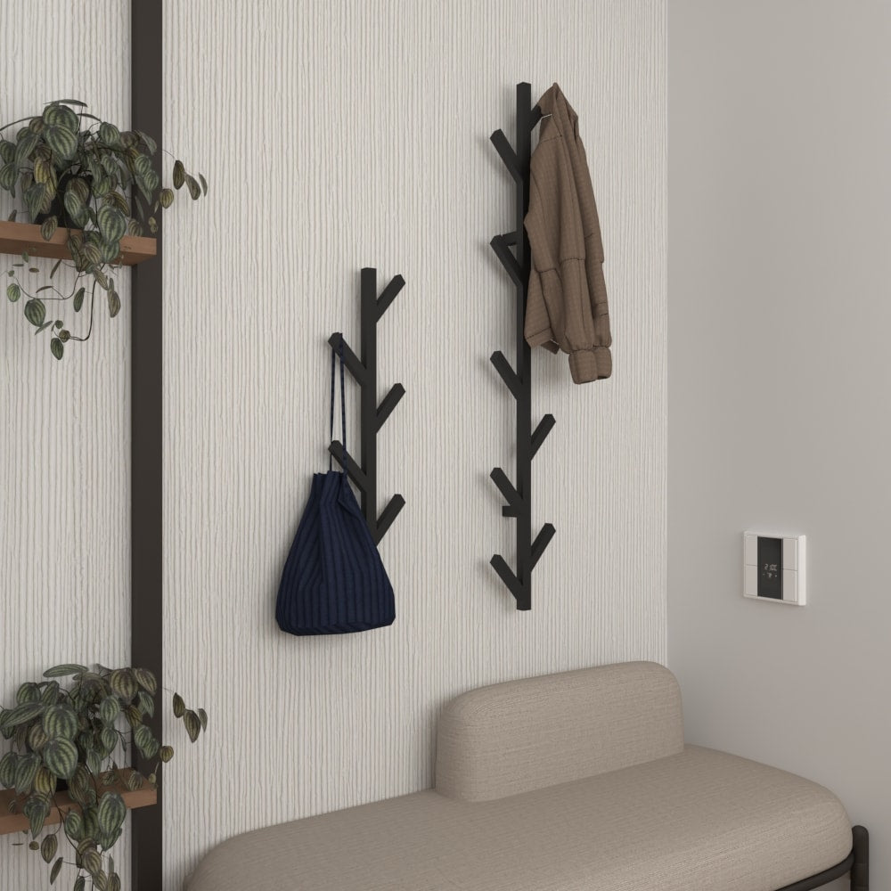 wall mounted tree shaped coat rack entryway organizer