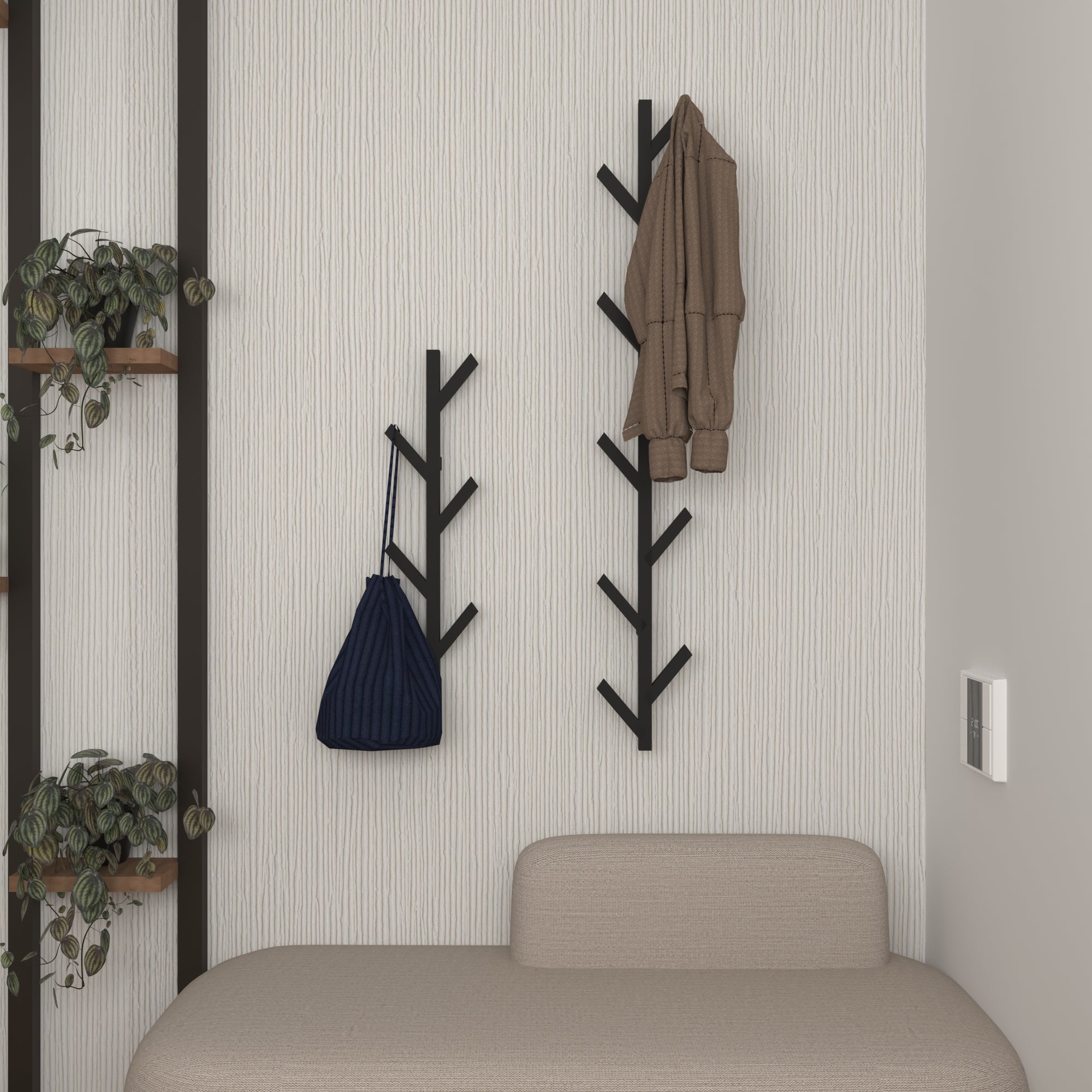 wall mounted tree shaped coat rack home entryway