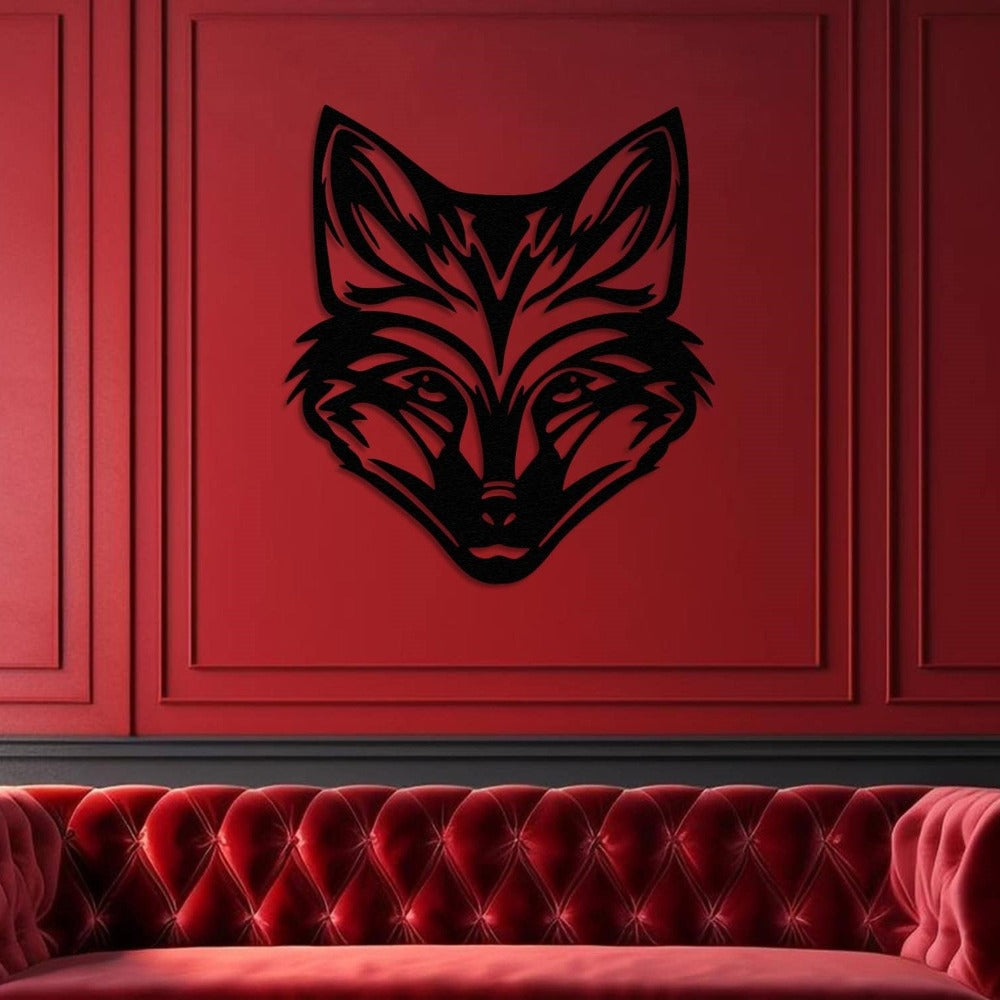 wild fox wall art red wall