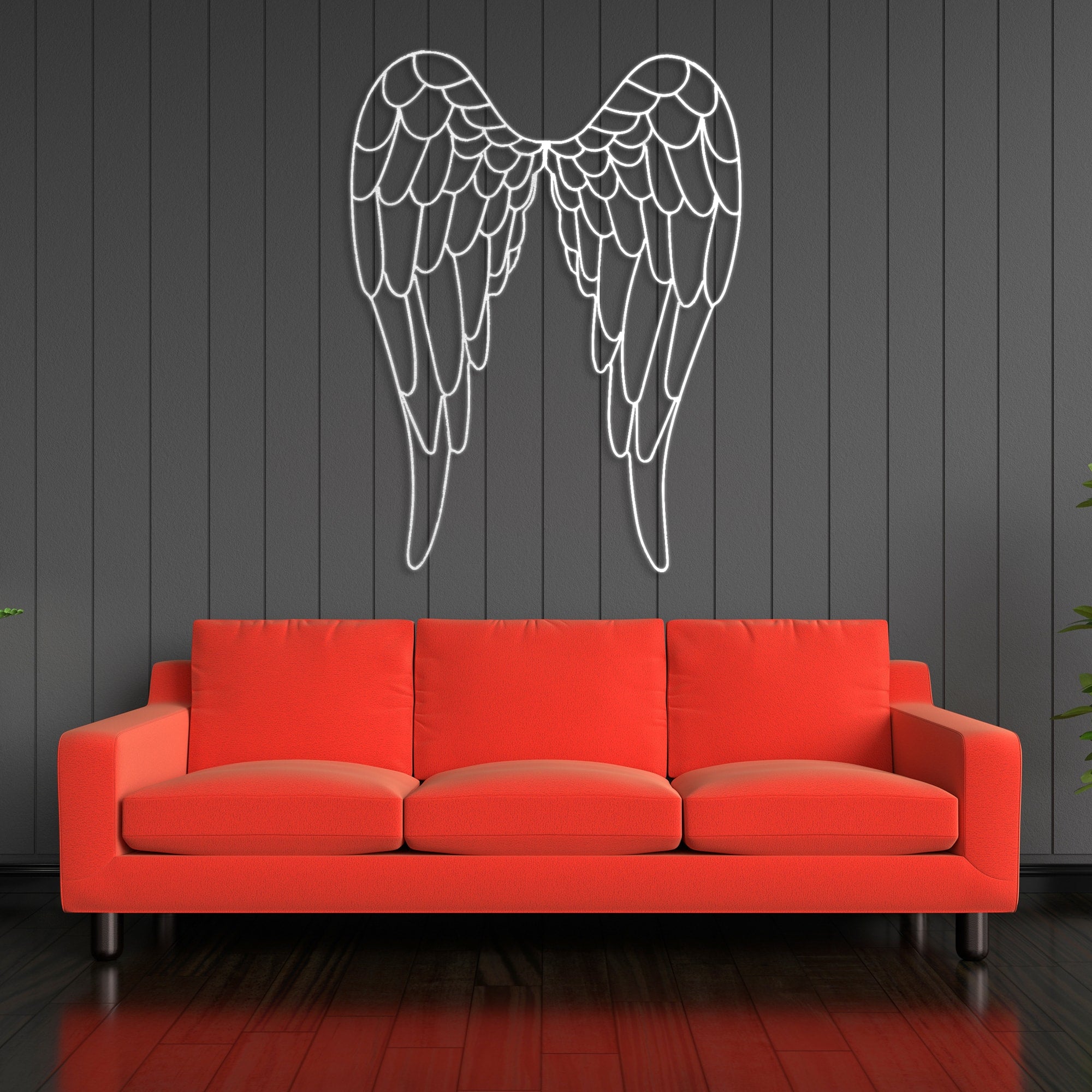 wings of angel metal wallart white